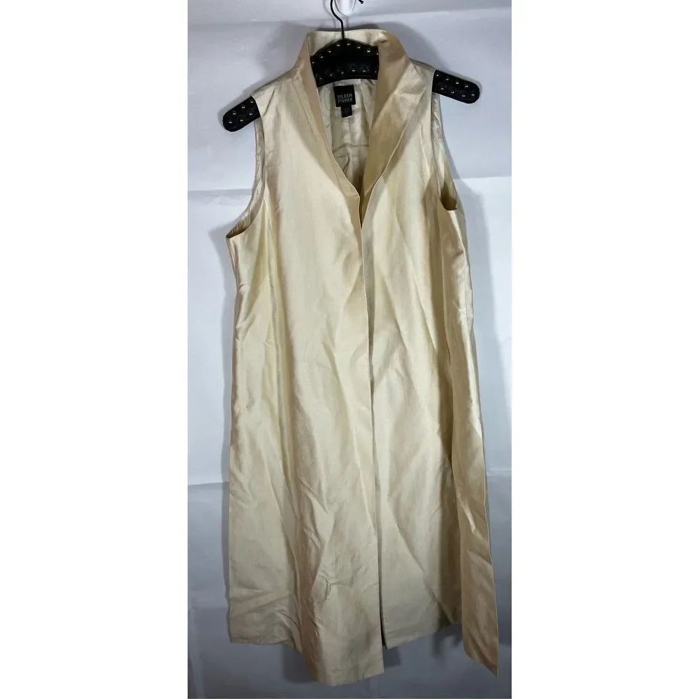 Eileen fisher silk open collard blazer cardigan
